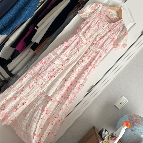 LoveShackFancy floral maxi button front dress with slip - Picture 2 of 10